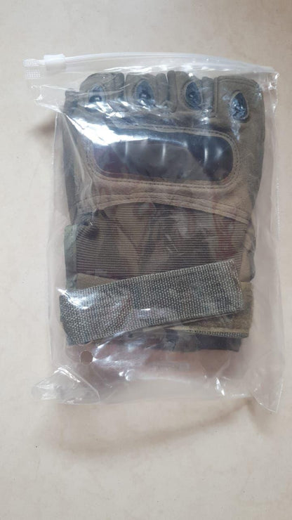 Non-Slip Half Finger Rubber Knuckle Riding Gloves