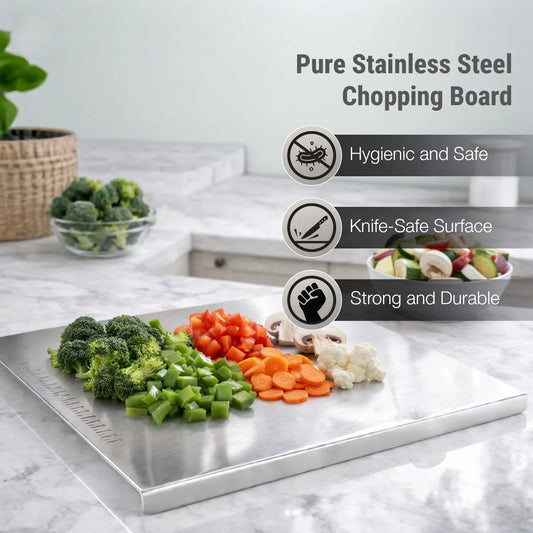Countertop Stainless Steel Chopping Board for Kitchen,Fruit and Vegetable Cutting & Chopping Board (Pack of 1)